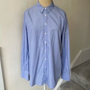 Robert Friedman Femme Womens Blue Cotton Button Down Top Size Small